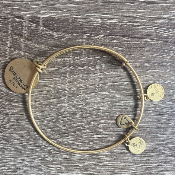 EUC Alex and Ani Energy Monogram Letter "M" Initial Bracelet Charm Bangle - Picture 5 of 6